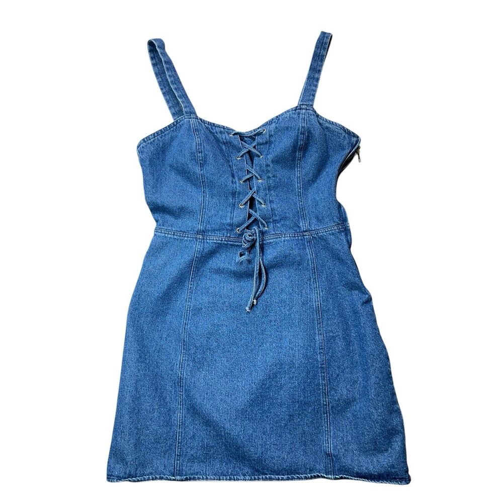BB Dakota Denim Daydream Mini Dress Size 6 Extra Slim Fit Blue Rodeo Western